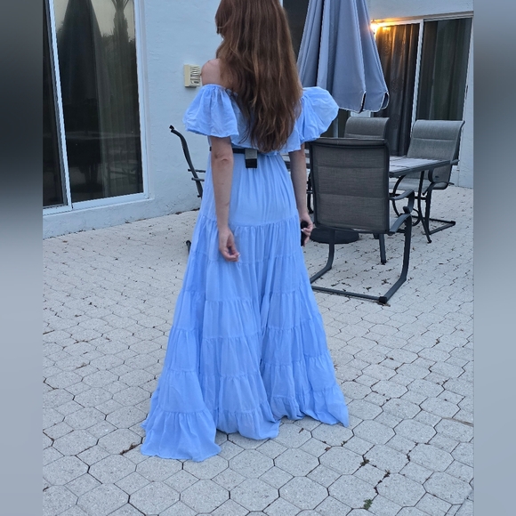 Erica Pena Rita  gorgeous sky blue off the sholder boho dress. Size S/M.… - Picture 1 of 9